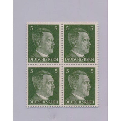 GERMAN WWII HITLER HEAD STAMP OF 4 STAMPS 5 RPF VALUE