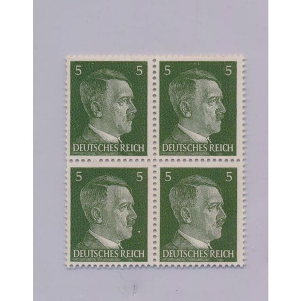GERMAN WWII HITLER HEAD STAMP OF 4 STAMPS 5 RPF VALUE