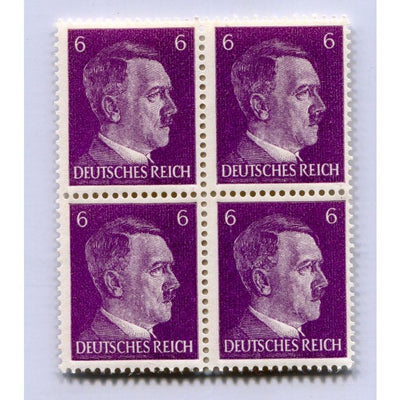 GERMAN WWII HITLER HEAD STAMP OF 4 STAMPS 6 RPF VALUE