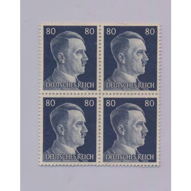 GERMAN WWII HITLER HEAD STAMP OF 4 STAMPS 80 RPF VALUE