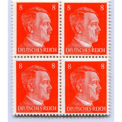 GERMAN WWII HITLER HEAD STAMP OF 4 STAMPS 8 RPF VALUE