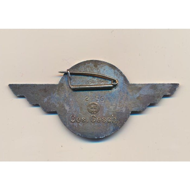 GERMAN WW2 NSFK/DLV GLIDER KORPS OFFICERS VISOR CAP BADGE INSIGNIA