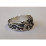 German Ww2 Ss Skull Ring With Serpents