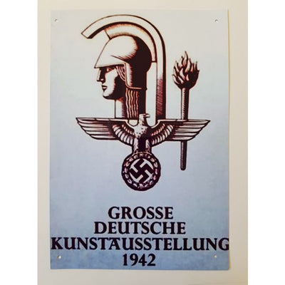 GROSSE DEUTSCHE KUNSTAUSSTELLUNG 1942 METAL SIGN