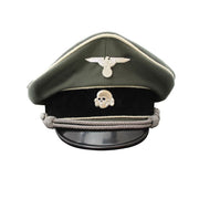 Waffen Ss Infantry Officer Visor Cap Grey Gabardine Dienstkappe