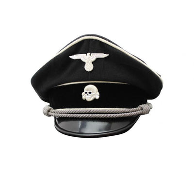 Allgemeine Ss Officer Black Garbadine Vis0r Cap Ss-vt Dienstkappe