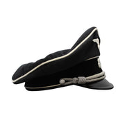 Allgemeine Ss Officer Black Garbadine Vis0r Cap Ss-vt Dienstkappe