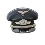 German Ww2 Luftwaffe Officer's Visor Cap With Silver Piping