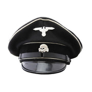 Ss Allgemeine Em Black Visor “crusher” Cap Ww2 German