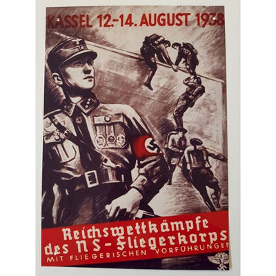 KASSEL 12.-14. AUGUST 1938 REICHSWETTKAMPFE DES NS-FLIEGERKORPS METAL SIGN