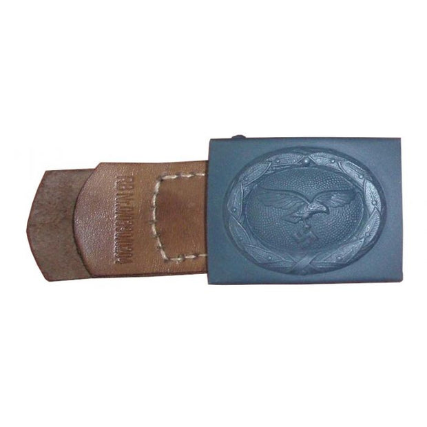 GERMAN EM/NCO'S LUFTWAFFE BELT BUCKLE WITH LEATHER TAB