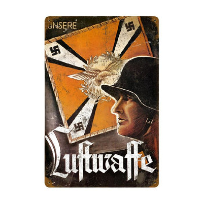 GERMAN LUFTWAFFE METAL SIGN 18" X 12"