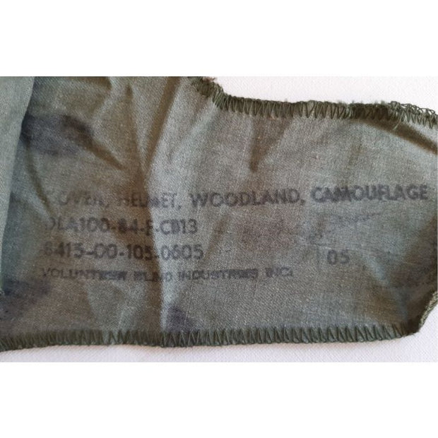 US WOODLAND CAMOUFLAGE M1 HELMET COVER ORIGINAL NEW OLD STOCK