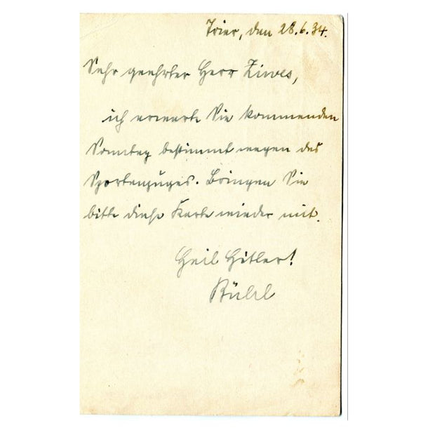 NATIONALER FEIERTAG 1934 POSTCARD