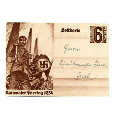 NATIONALER FEIERTAG 1934 POSTCARD