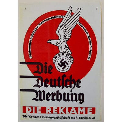 NSRDW DIE DEUTSCHE WERBUNG DIE REKLAME METAL SIGN