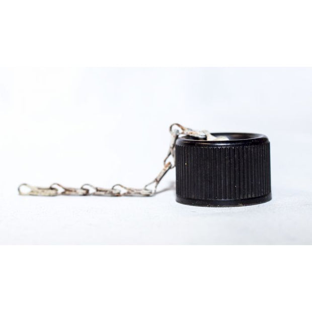 ORIGINAL WW2 U.S. CANTEEN BLACK PLASTIC CAP & CHAIN