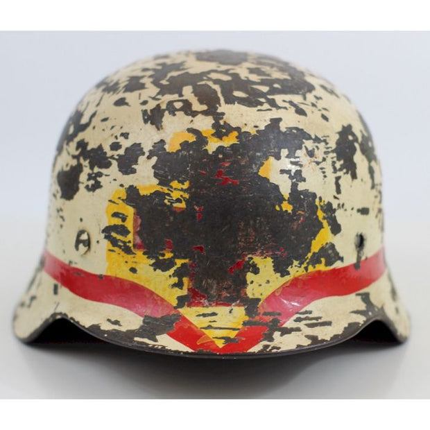 GERMAN WW2 M40 MEDIC HELMET WINTER CAMOFLAGE