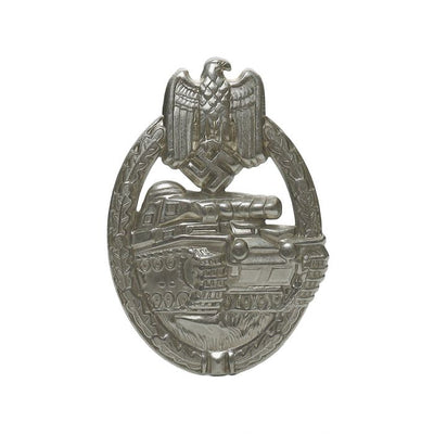 PANZER ASSAULT BADGE IN SILVER HOLLOW BACK (NICKEL SILVER)