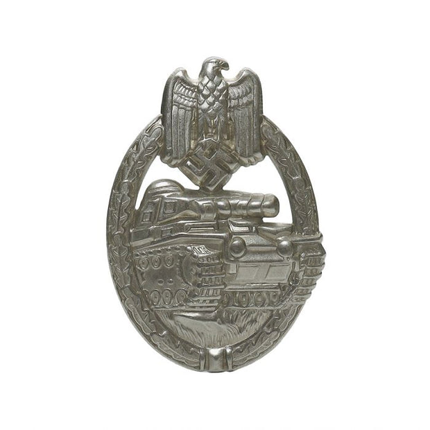 PANZER ASSAULT BADGE IN SILVER HOLLOW BACK (NICKEL SILVER)