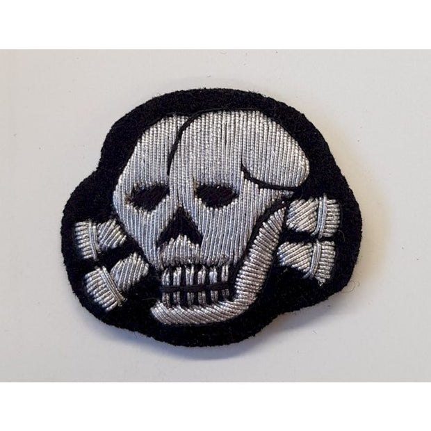 GERMAN WAFFEN SS OFFICER'S TOTENKOPF BULLION CAP SKULL