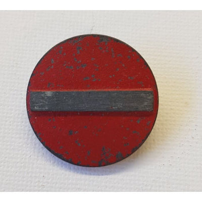 GERMAN WHW DONATION ROAD SIGN PIN - NO ENTRY LIGHT METAL