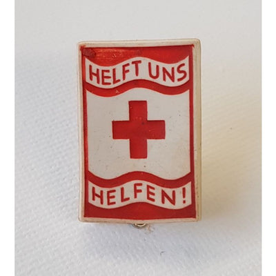 GERMAN WW2 RED CROSS "HELFT UNS HELFEN" PIN