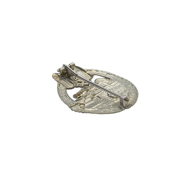 PANZER ASSAULT BADGE IN SILVER HOLLOW BACK (NICKEL SILVER)