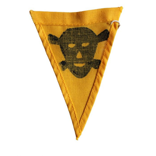 GERMAN WWII LAND MINE YELLOW MARKER WARNING FLAG (SALTZ SPURFAHNCHEN)