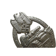 PANZER ASSAULT BADGE IN SILVER HOLLOW BACK (NICKEL SILVER)