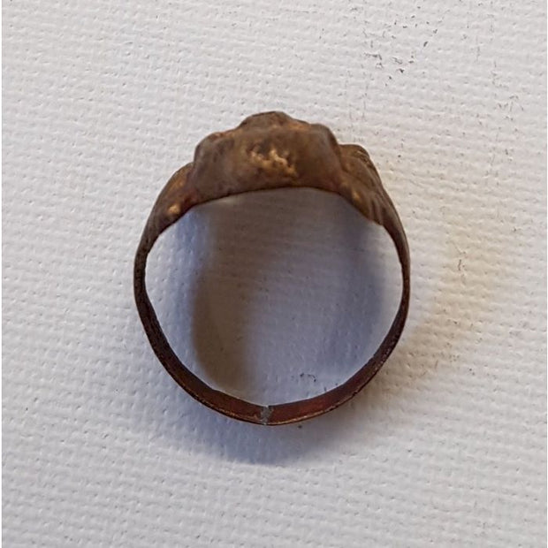 GERMAN WWII WEHRMACHT CANTEEN GOLD SKULL RING