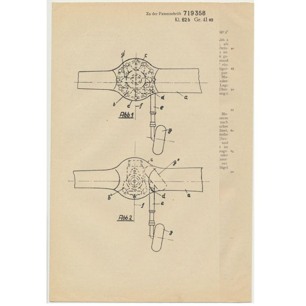 PATENTS PARTS FOR THE GERMAN AIR PLANES