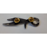 POLISH PARATROOPER BADGE CLUTCH BACK Silver With Gold Wreath
