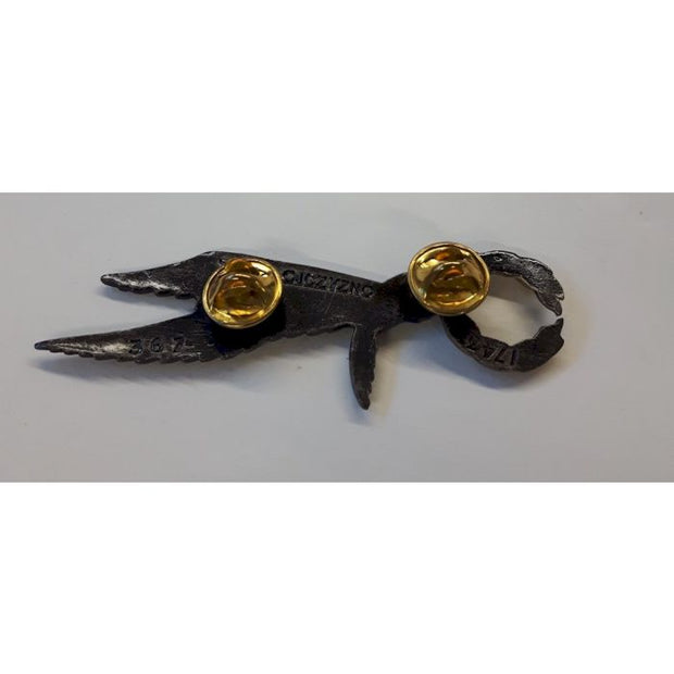 POLISH PARATROOPER BADGE CLUTCH BACK Silver With Gold Wreath