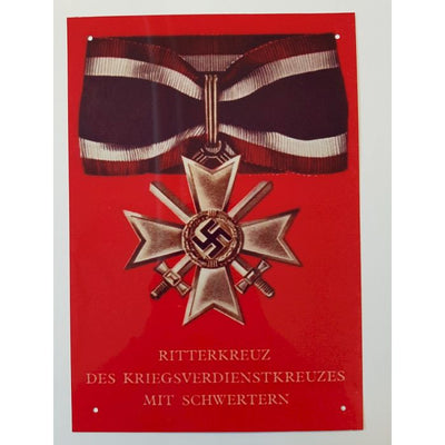 RITTERKREUZ DES KRIEGSVERDIENSTKREUZES MIT SCHWERTERN METAL SIGN