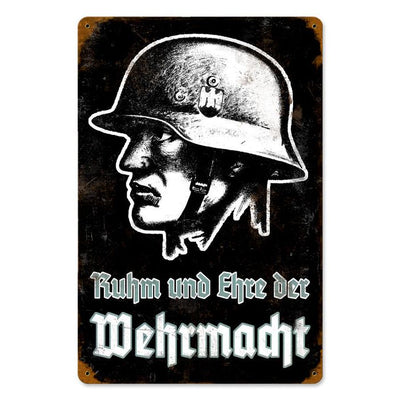 GERMAN RUHM WEHRRMACHT METAL SIGN 18" X 12"