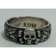 Ss Totenkopf S.lb. Peiper 9.11.43 H. Himmler Honor Ring Small Head
