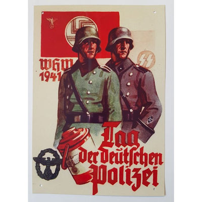 TAG DER DEUTSCHEN POLIZEI 1941 METAL SIGN