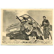 UNSERE WAFFEN SS POST CARD "ARMORED RECONNAISSANCE CAR AFTER THE ACTION"