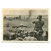 UNSERE WAFFEN SS POST CARD "IN BATTLE AROUND A SOVIET VILLAGE"