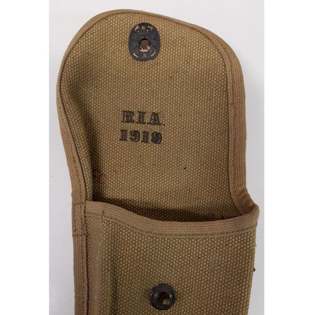 US ARMY WW1 PEDERSEN DEVICE KHAKI SPRINGFIELD RIFLE BOLT POUCH RIA 1919 RARE