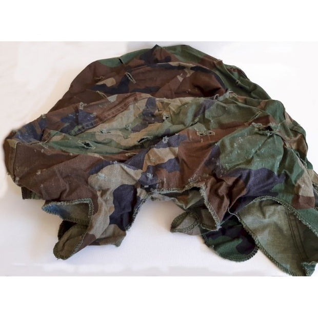 US WOODLAND CAMOUFLAGE M1 HELMET COVER ORIGINAL USED