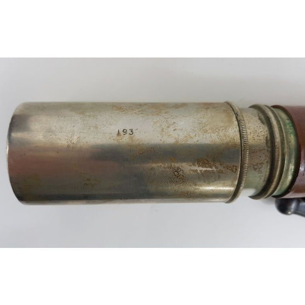 WORLD WAR I BRITISH PERIOD NICKEL PLATED "OFFICERS OF THE WATCH" NAVAL TELESCOPE BY T. COOKE & SONS LTD