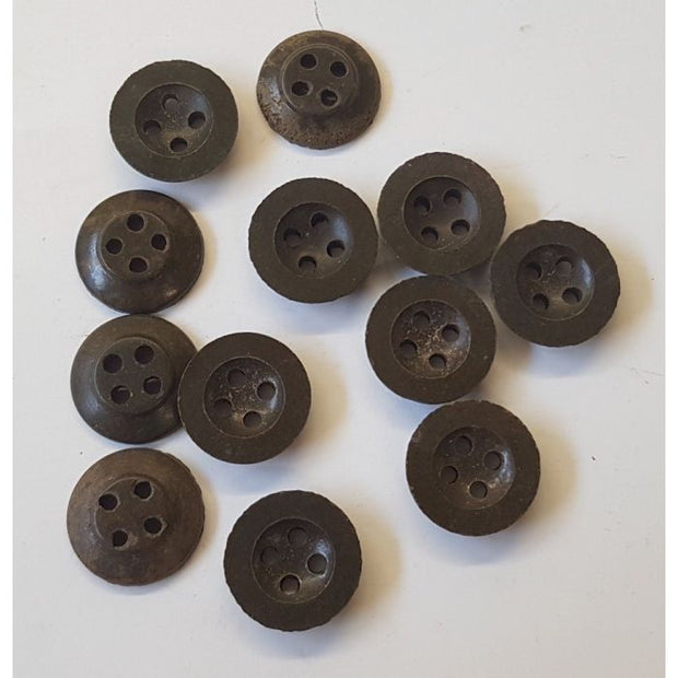 WW2 BRITISH / CANADIAN ARMY BD BATTLE DRESS BUTTONS GREEN ORIGINAL