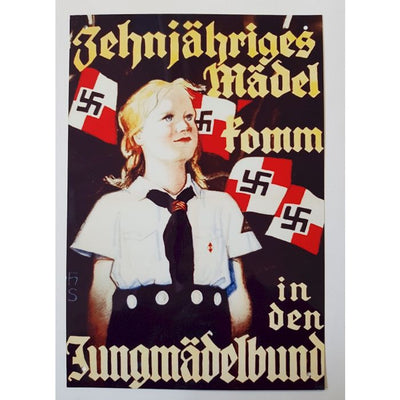 ZEHNJAHRIGES MADEL KOMM IN DEN JUNGMADELBUND METAL SIGN