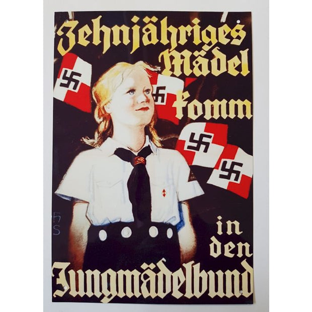 ZEHNJAHRIGES MADEL KOMM IN DEN JUNGMADELBUND METAL SIGN